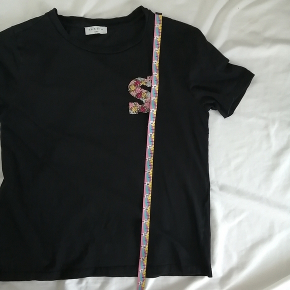 Sandro Henria Embroidered "S" Logo Tee Black T-Shirt Sandro 0 or XS - Picture 16 of 17